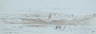 Edward Lear - An encampment near Ajun Hawara, Egypt