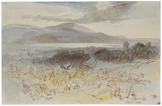 Edward Lear - Argostoli and the Black Mountain, Cephalonia
