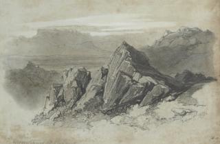Edward Lear - Mountains at Olevano
