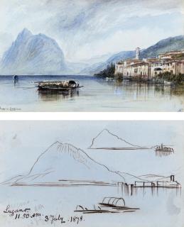 Edward Lear - On the shores of Lake Lugano