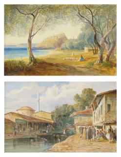 Edward Lear - Parga, Greece; and Monastir, Albania