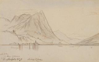 Edward Lear - Sketch of Monte Cima and Lake Lugano