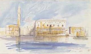 Edward Lear - The Doge\'s Palace, Venice