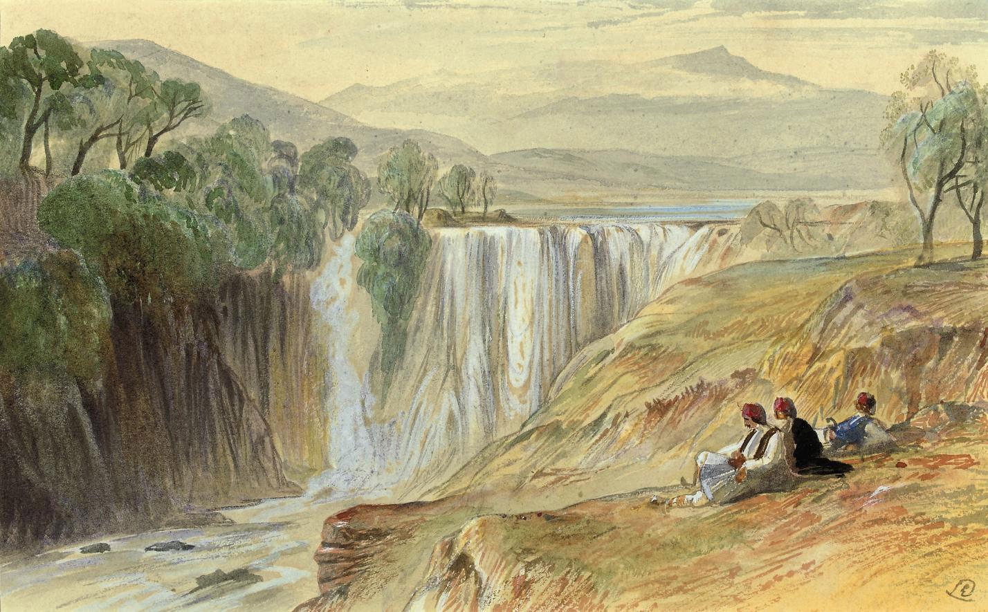 Edward Lear - The Falls of the Kalama, Albania