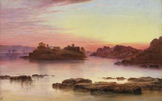 Edward Lear - The Temple of Isis, Philae, viewed from the north