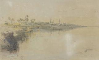 Edward Lear - View at El Luxor on the Nile
