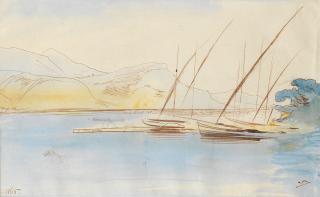 Edward Lear - View from St. Jean towards Villefranche