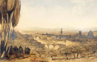 Edward Lear - View Of Florence From The Basilico, San Miniato Al Monte, Monte Cruce