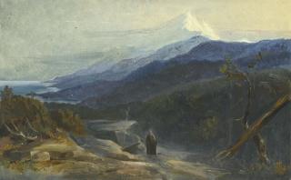 Edward Lear - View Of Mount Athos, Greece