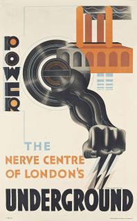 Edward Mcknight Kauffer - POWER, THE NERVE CENTRE OF LONDON\'S UNDERGROUND