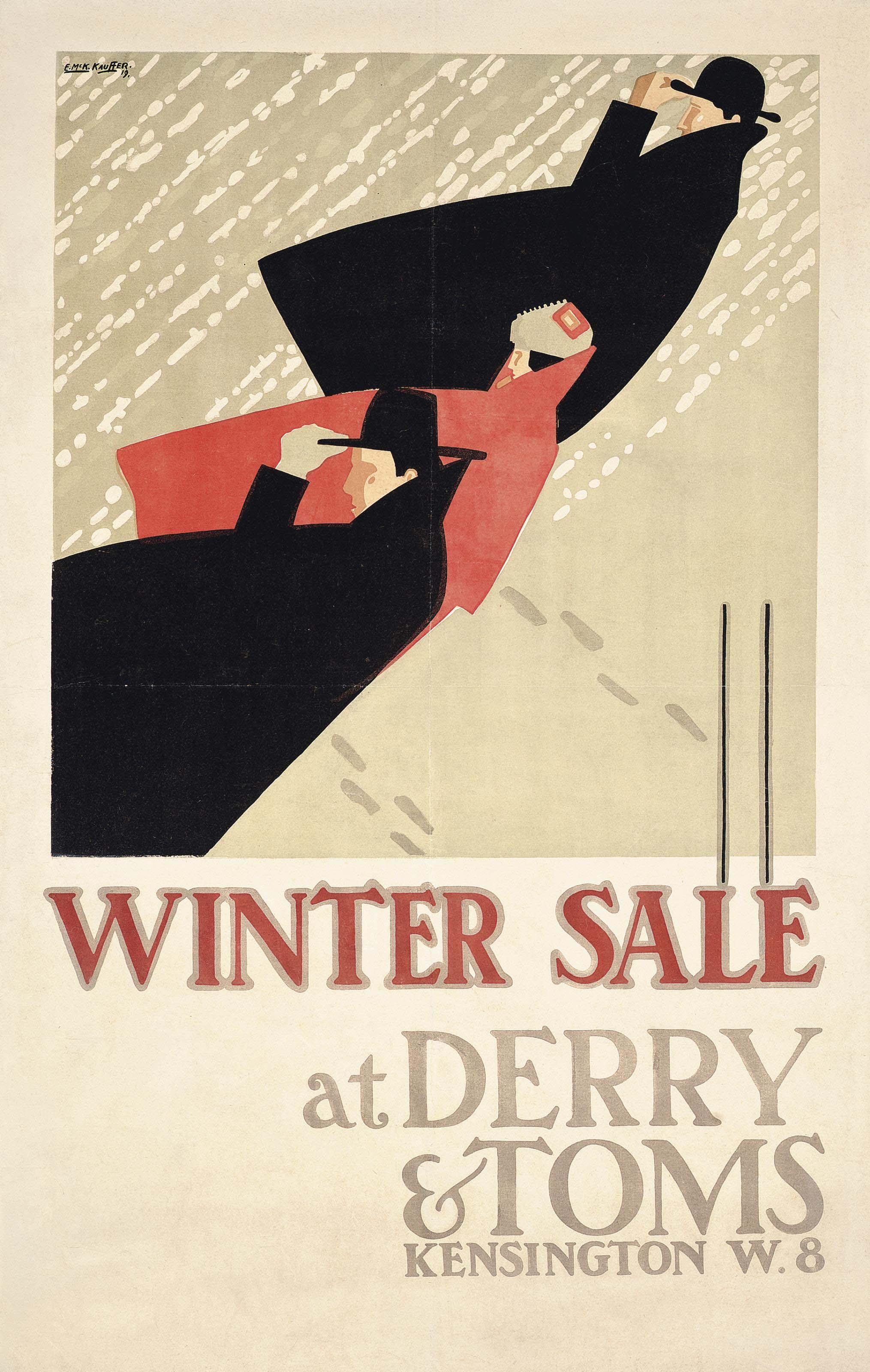 Edward Mcknight Kauffer - Winter Sale At Derry & Toms