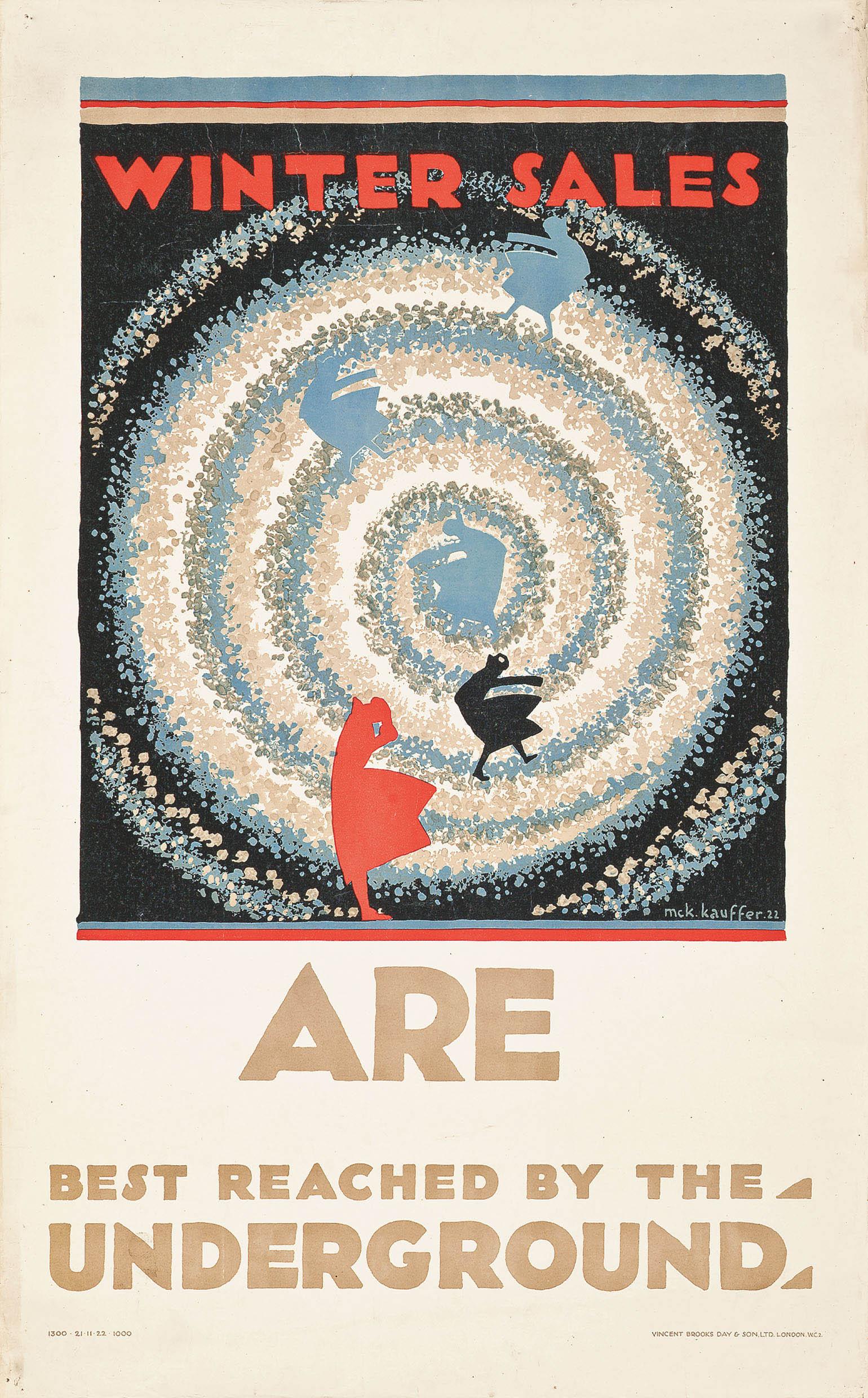 Edward McKnight Kauffer - Winter Sales Are Best Reached By The Underground