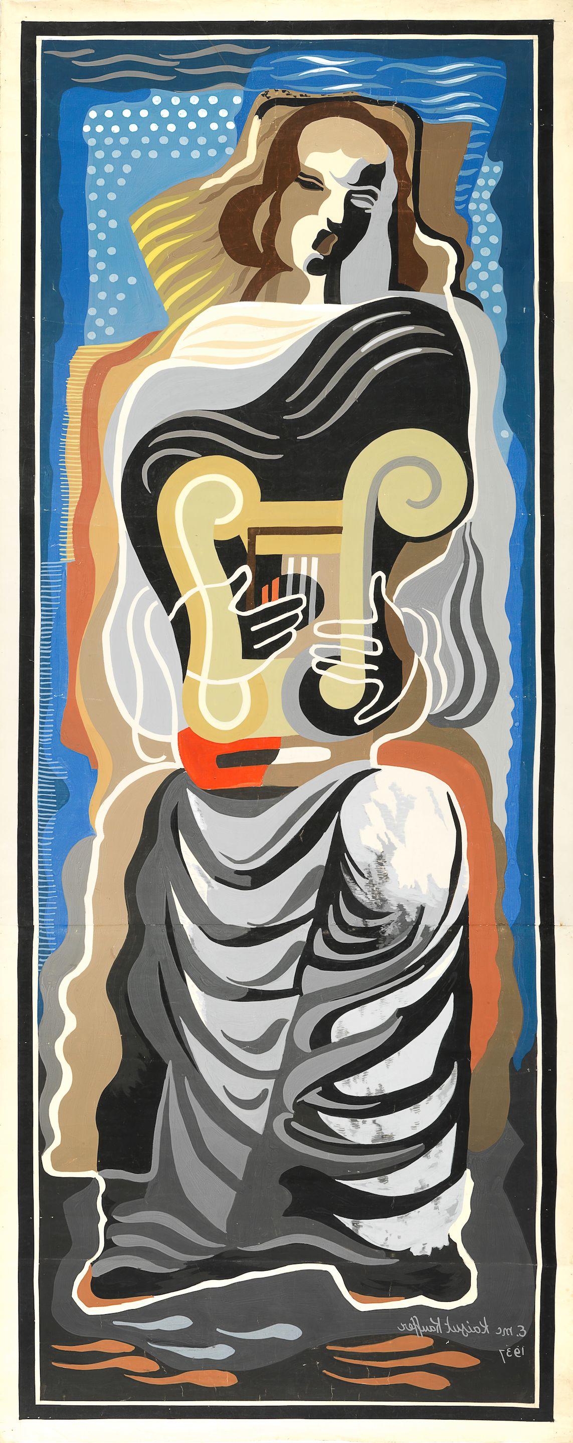 Edward McKnight Kauffer - Woman with a Lyre