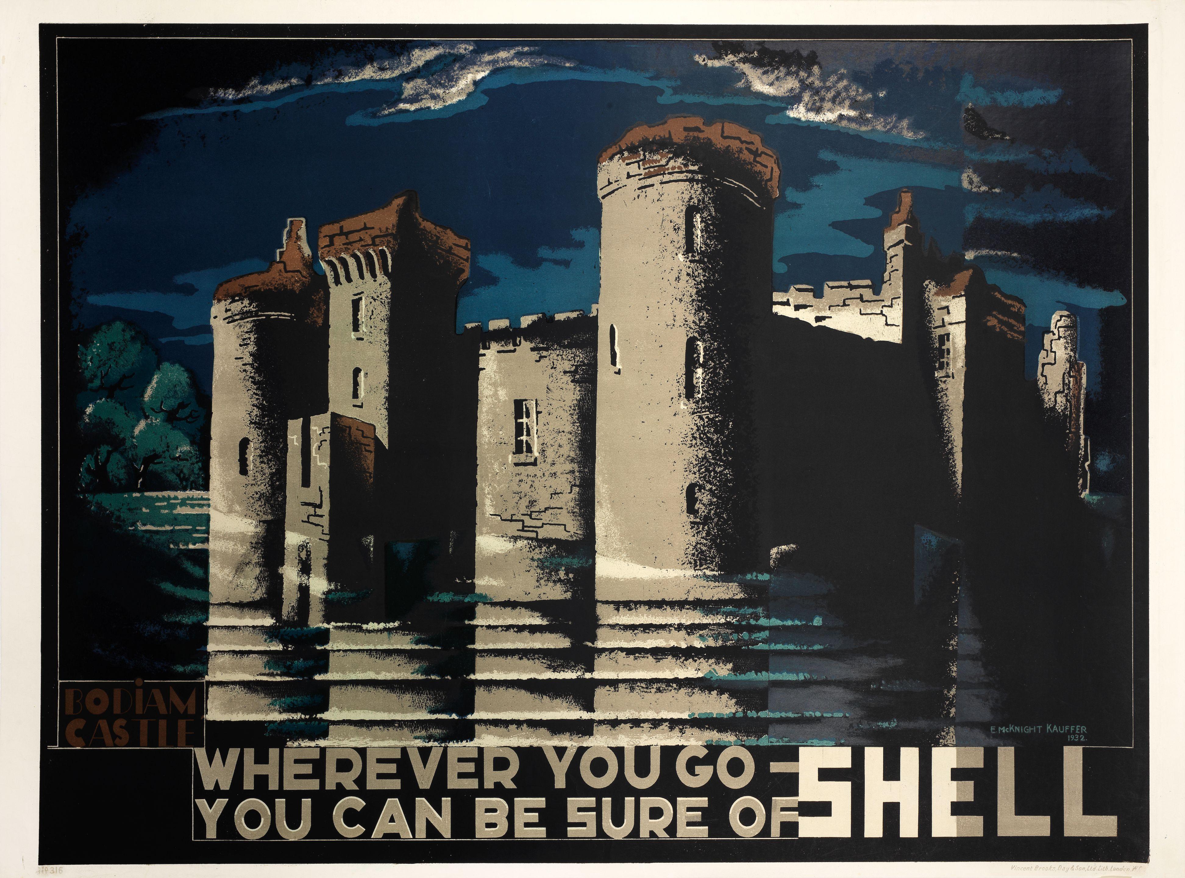 Edward Mcknight Kauffer - You Can Be Sure Of Shell. Bodiam Castle