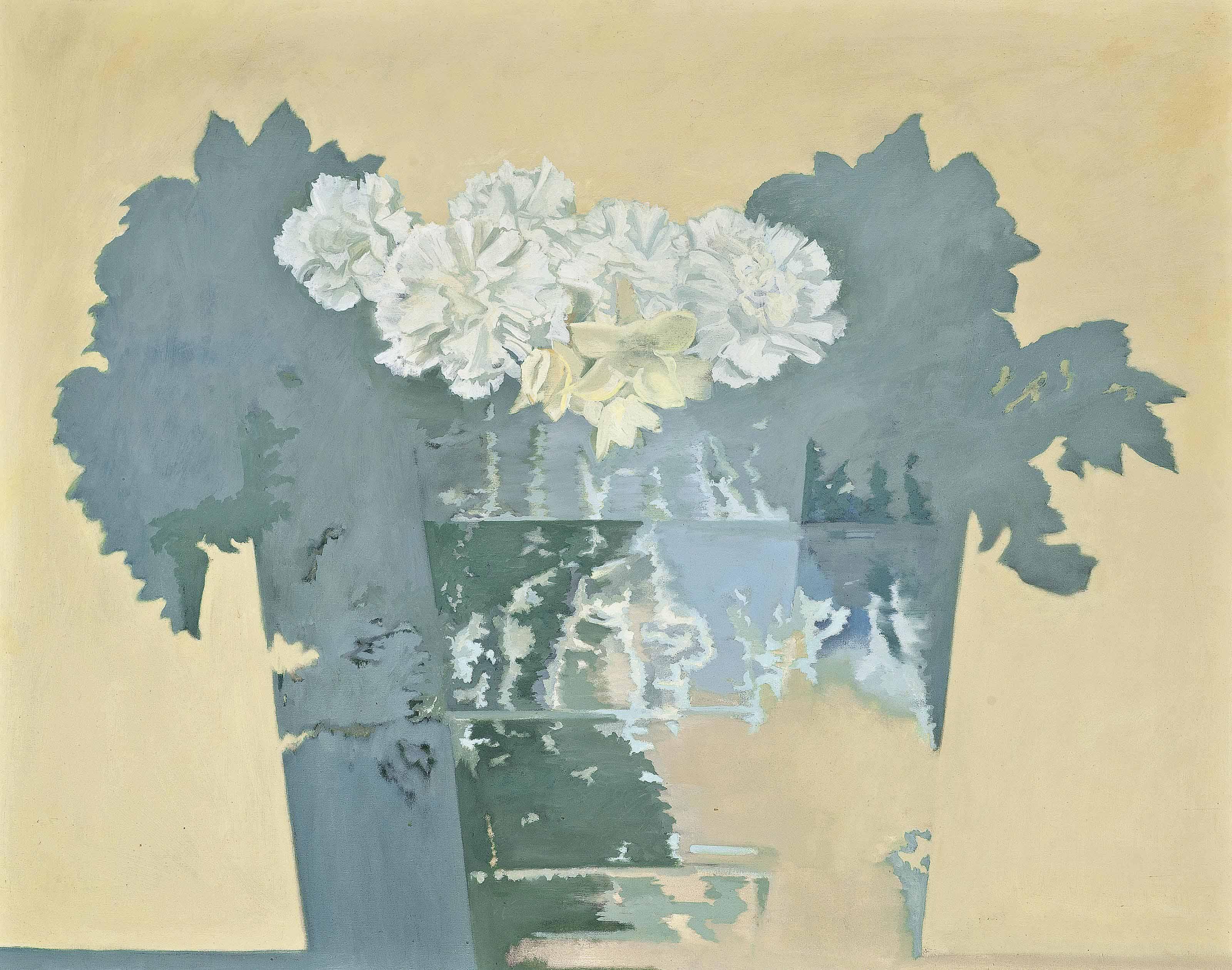 Edward Middleditch, R.A. - Flowers in Blue and Yellow