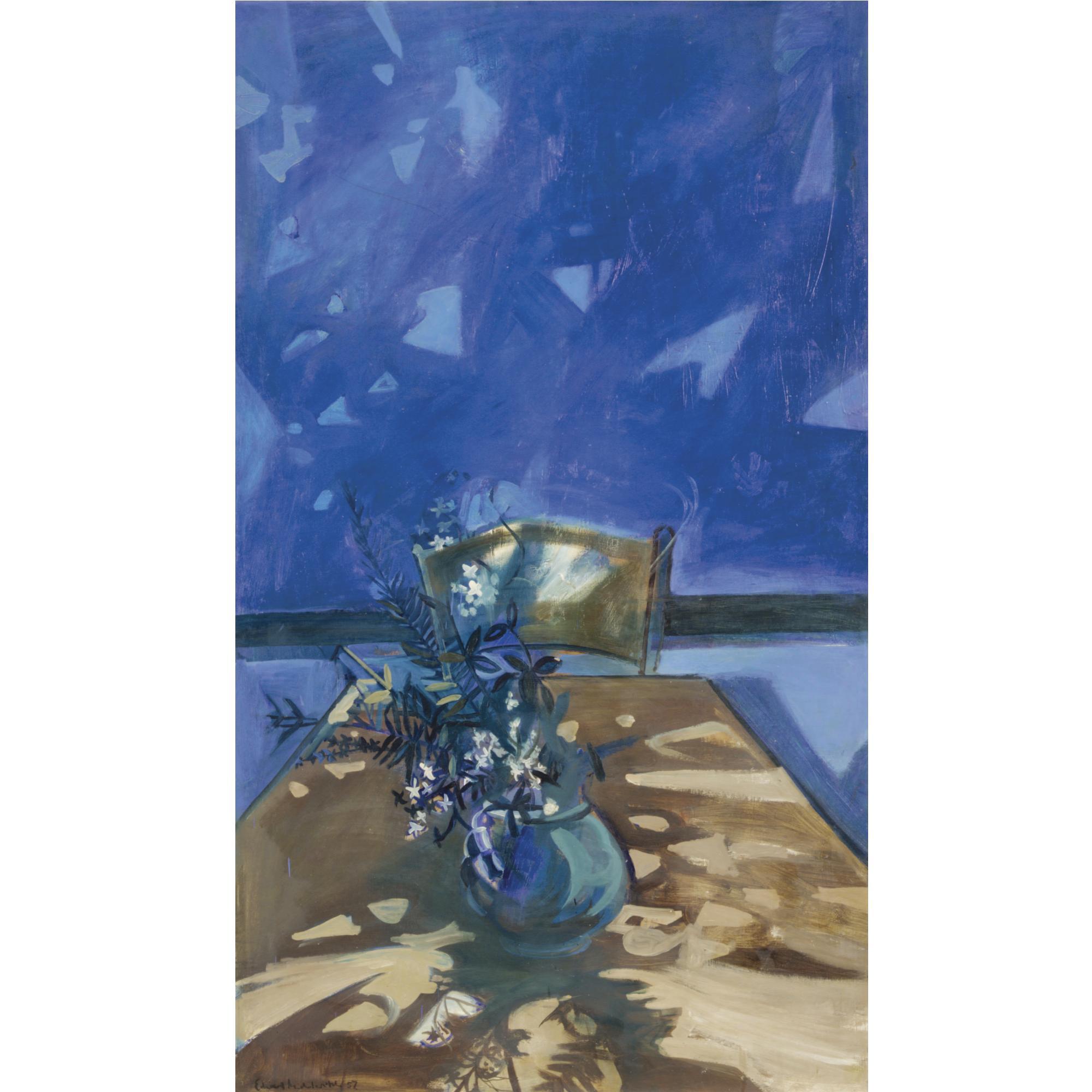 Edward Middleditch - Flowers In A Blue Courtyard