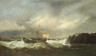 Edward Moran - Battling into a sheltered harbour