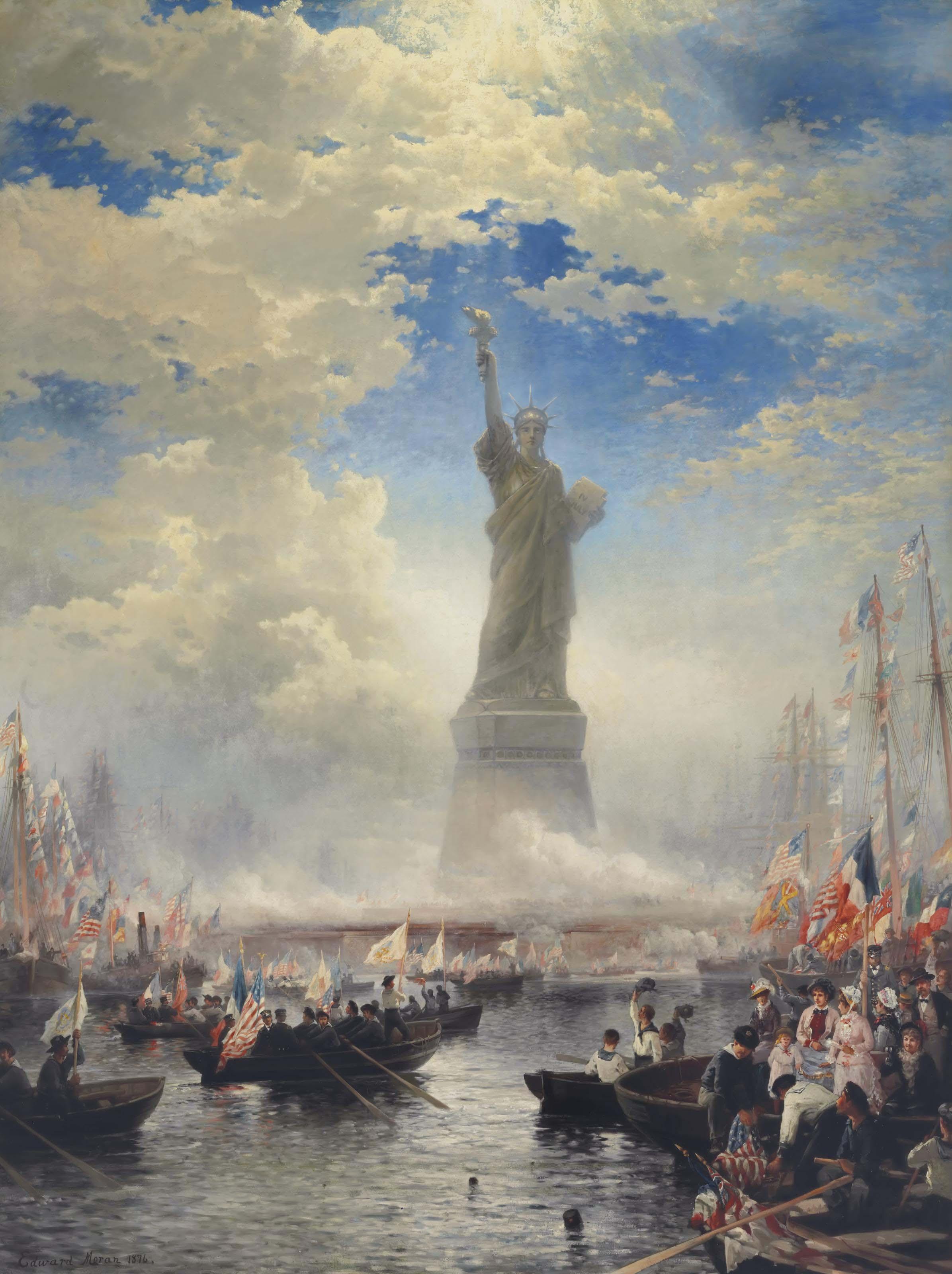 Edward Moran - Commerce of Nations Rendering Homage to Liberty
