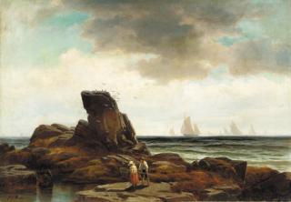 Edward Moran - Crabbing Along The Shore