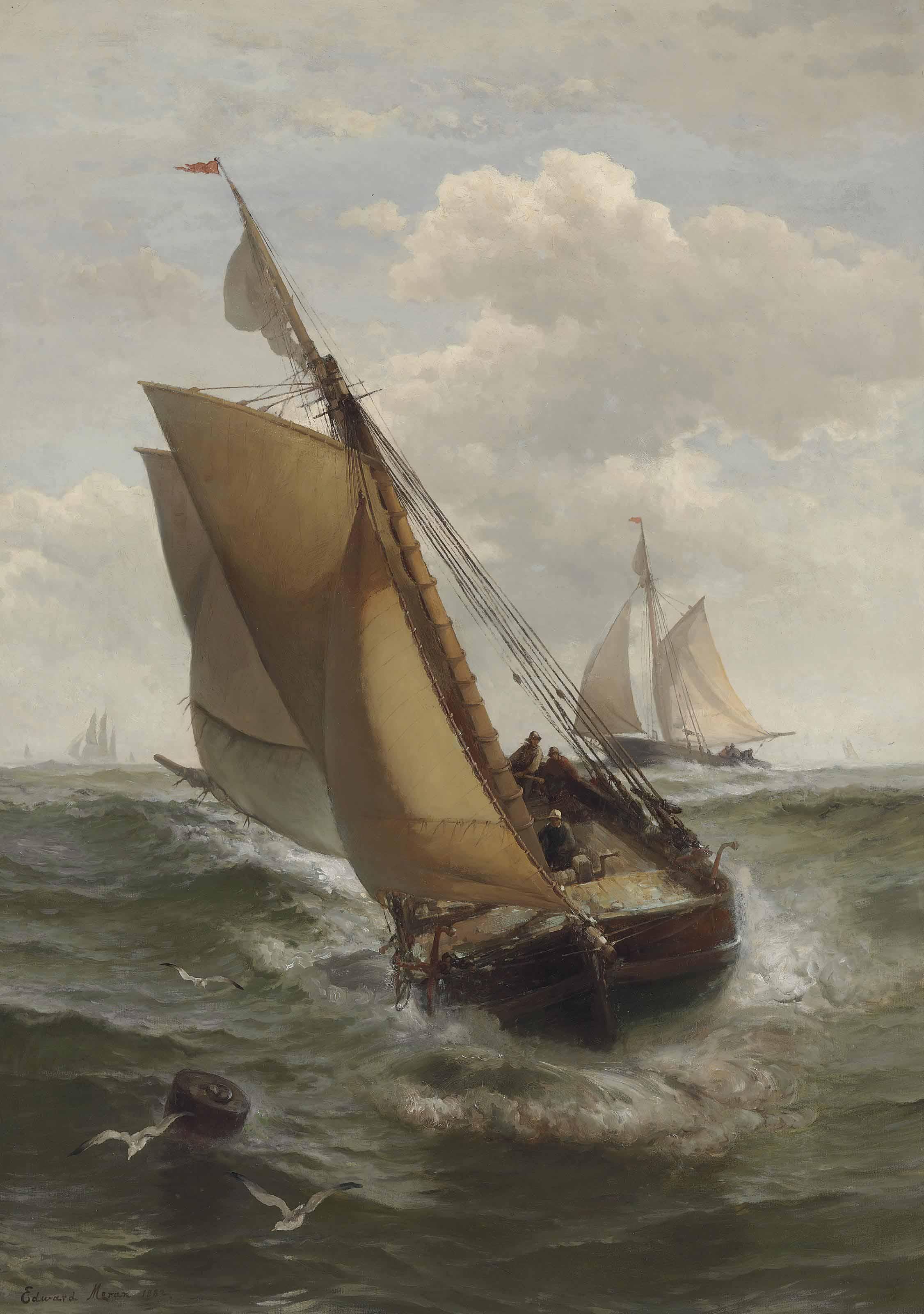 Edward Moran - Fishing Boat in the English Channel