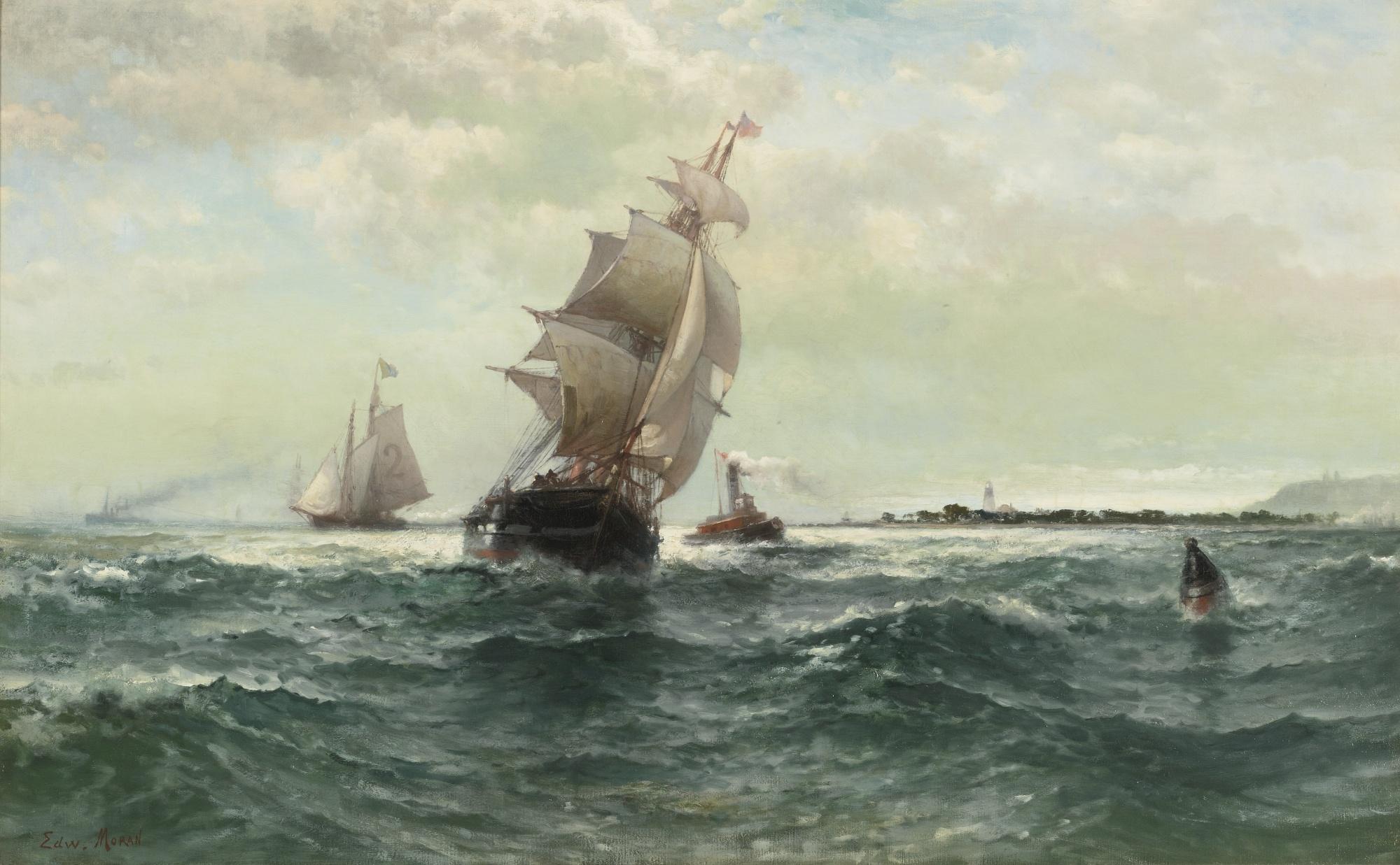 Edward Moran - Off Atlantic Shore, Highlands