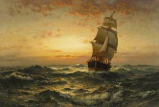Edward Moran - Ship At Sea