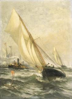 Edward Moran - The Puritan and Genesta Race