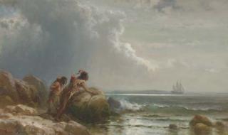 Edward Moran - Watching Henry Hudson Enter New York Bay
