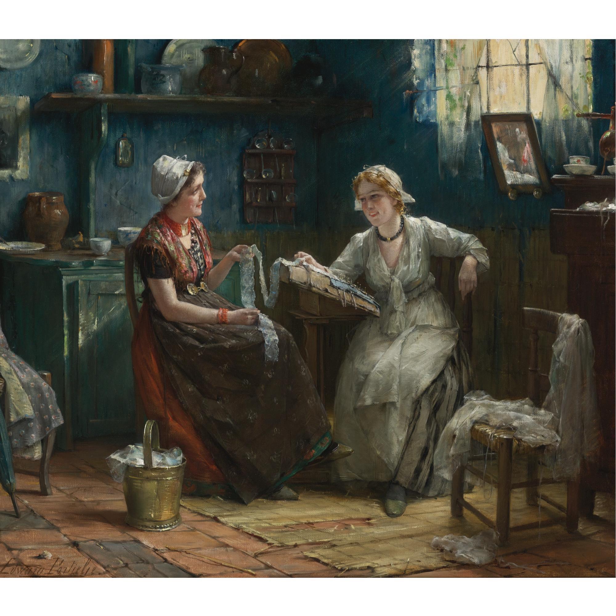 Edward Portielje - Belgian The Lace Makers