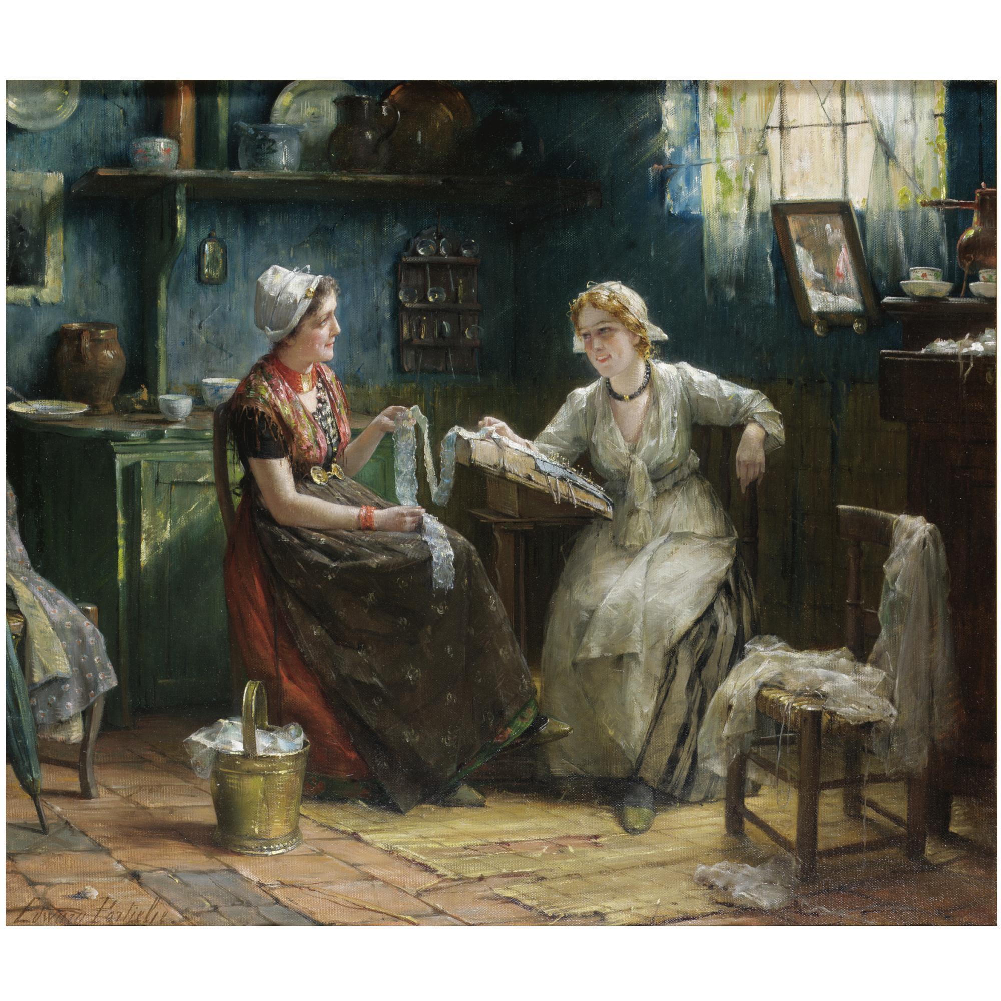 Edward Portielje - Belgian The Lace Makers