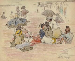 Edward Potthast - A Day at the Beach