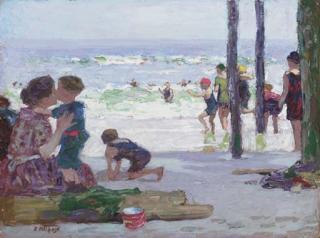 Edward Potthast - Beach Scene