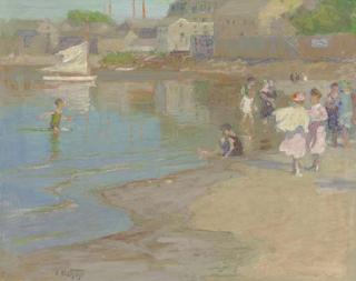 Edward Potthast - Children Playing on the Beach