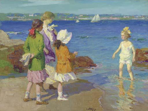 Edward Potthast - The Water\'s Fine