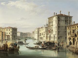Edward Pritchett - A busy Venetian waterway; On a Venetian canal each 30 x 40.5cm (11 13/16 x 15 15/16in).