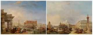 Edward Pritchett - Santa Maria della Salute viewed from St Mark\'s; and St Mark\'s from the Dogana