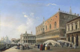 Edward Pritchett - The Doge\'s Palace, the Piazzetta and the Biblioteca, with Sta Maria della Salute beyond, Venice