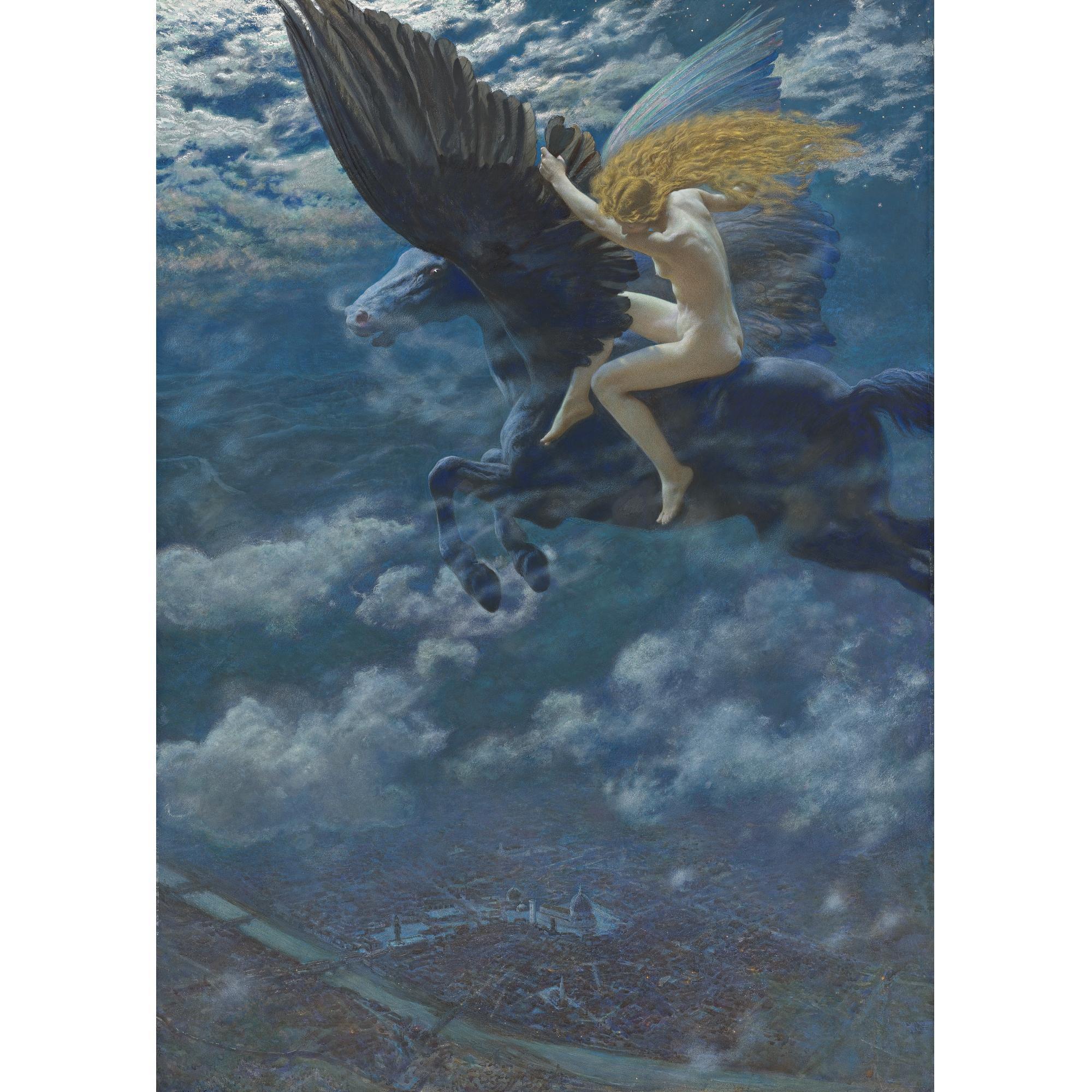 Edward Robert Hughes R.W.S. - British Dream Idyll (A Valkyrie)