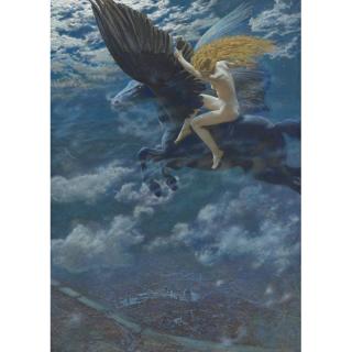 Edward Robert Hughes R.W.S. - British Dream Idyll (A Valkyrie)