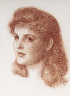 Edward Robert Hughes, R.W.S. - Portrait Head of Elsie Bibby