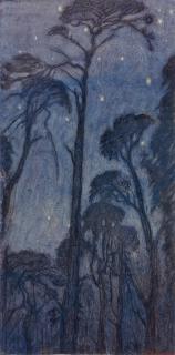 Edward Robert Hughes, R.W.S. - Trees at Twilight