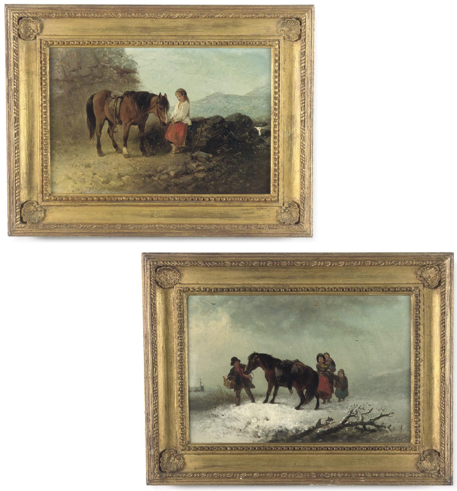 Edward Robert Smythe - Girl with a Welsh Pony; Bringing home the turkey