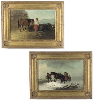 Edward Robert Smythe - Girl with a Welsh Pony; Bringing home the turkey