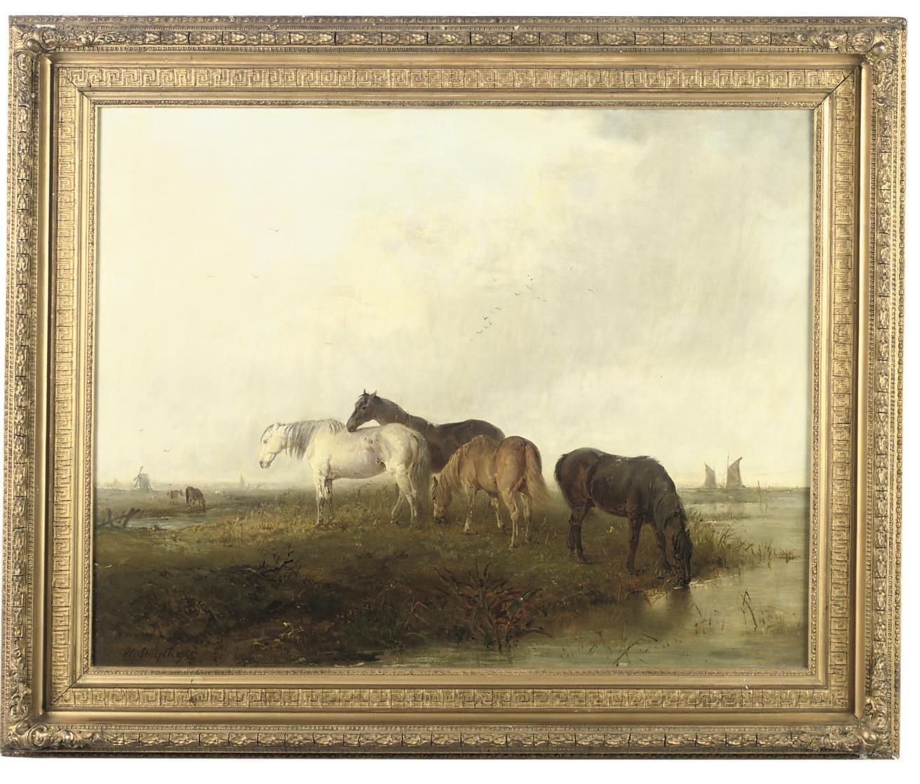 Edward Robert Smythe - Horses on the Norfolk Broads