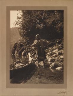 Edward S. Curtis - Native American Woman And Kyack
