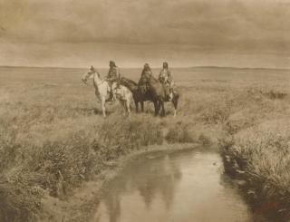 Edward S. Curtis - The Three Chiefs, Blackfoot, Montana, 1900