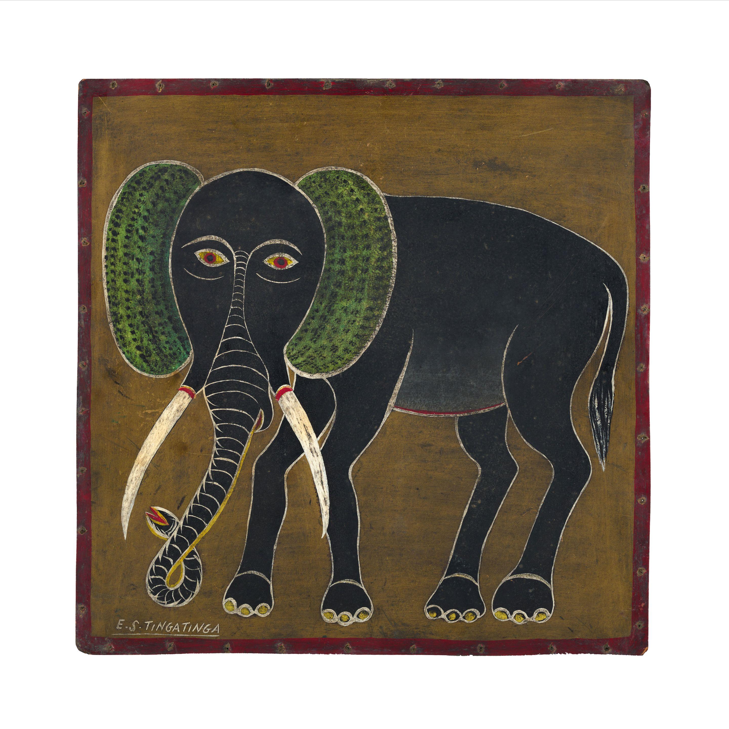 Edward Saidi Tingatinga - Sans titre (éléphant)