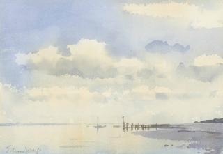 Edward Seago, R.B.A., R.W.S. - Low Tide, A Suffolk Estuary