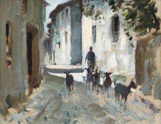 Edward Seago, R.W.S., R.B.A., - A Road in Cividale, Italy