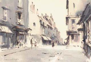 Edward Seago, R.W.S., R.B.A. - A street in the Quartier, Paris